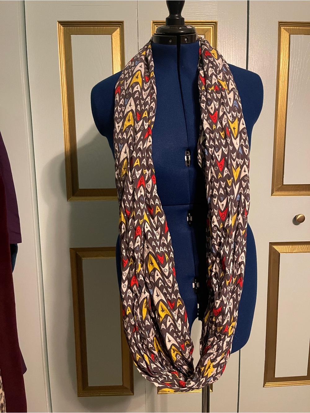 Her Universe Star Trek 50th Delta Symbol Infinity Scarf Multicolored